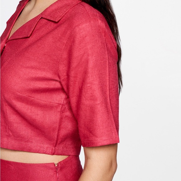 AND india Solid cropped set wine colour size 8 no signs of wearing just like new - Picture 3 of 6